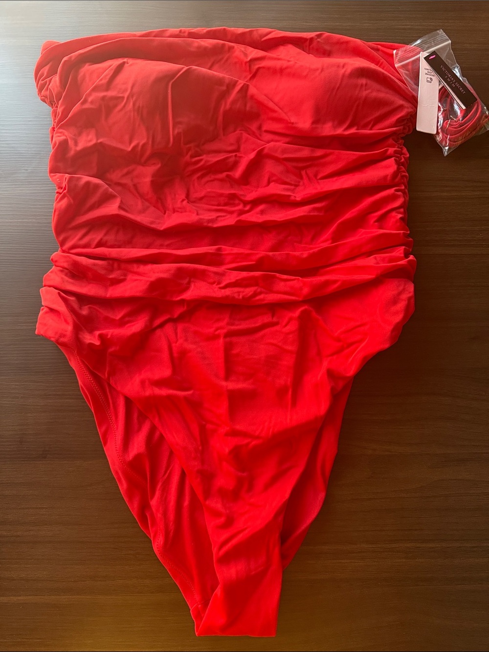 VS Red Ruched One-Piece Swimsuit